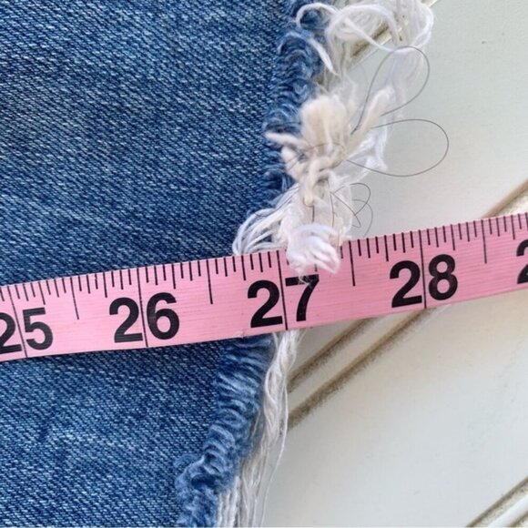 Zara The Slim Boyfriend Style Blue Denim Distressed Jeans Size 4 - Picture 8 of 8